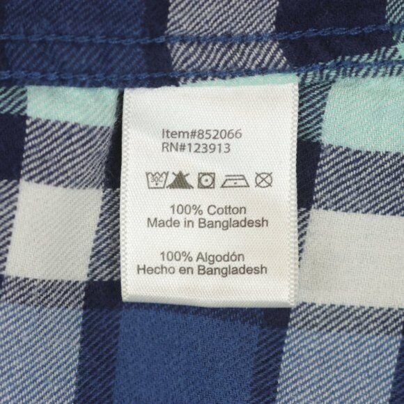 Jachs Girlfriend Bea Women's Medium Blue White Plaid Lightweight Flannel Shirt - Picture 7 of 9